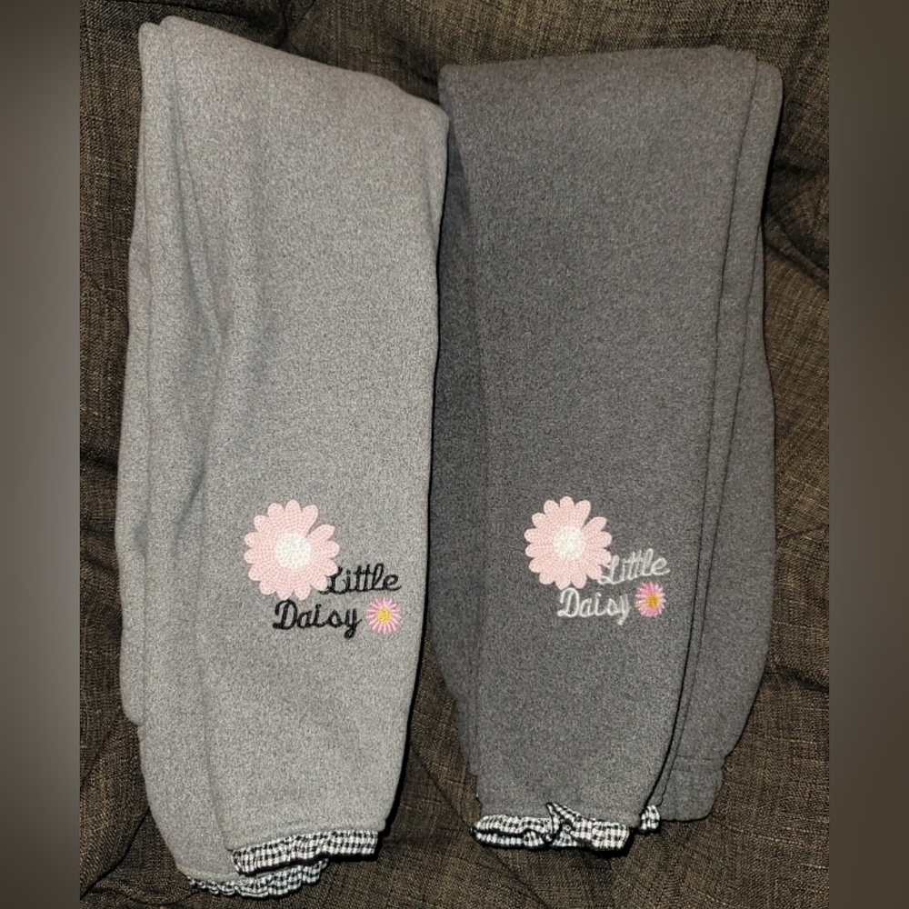 Girls Thick Double Fleece Legging Set 7/8
